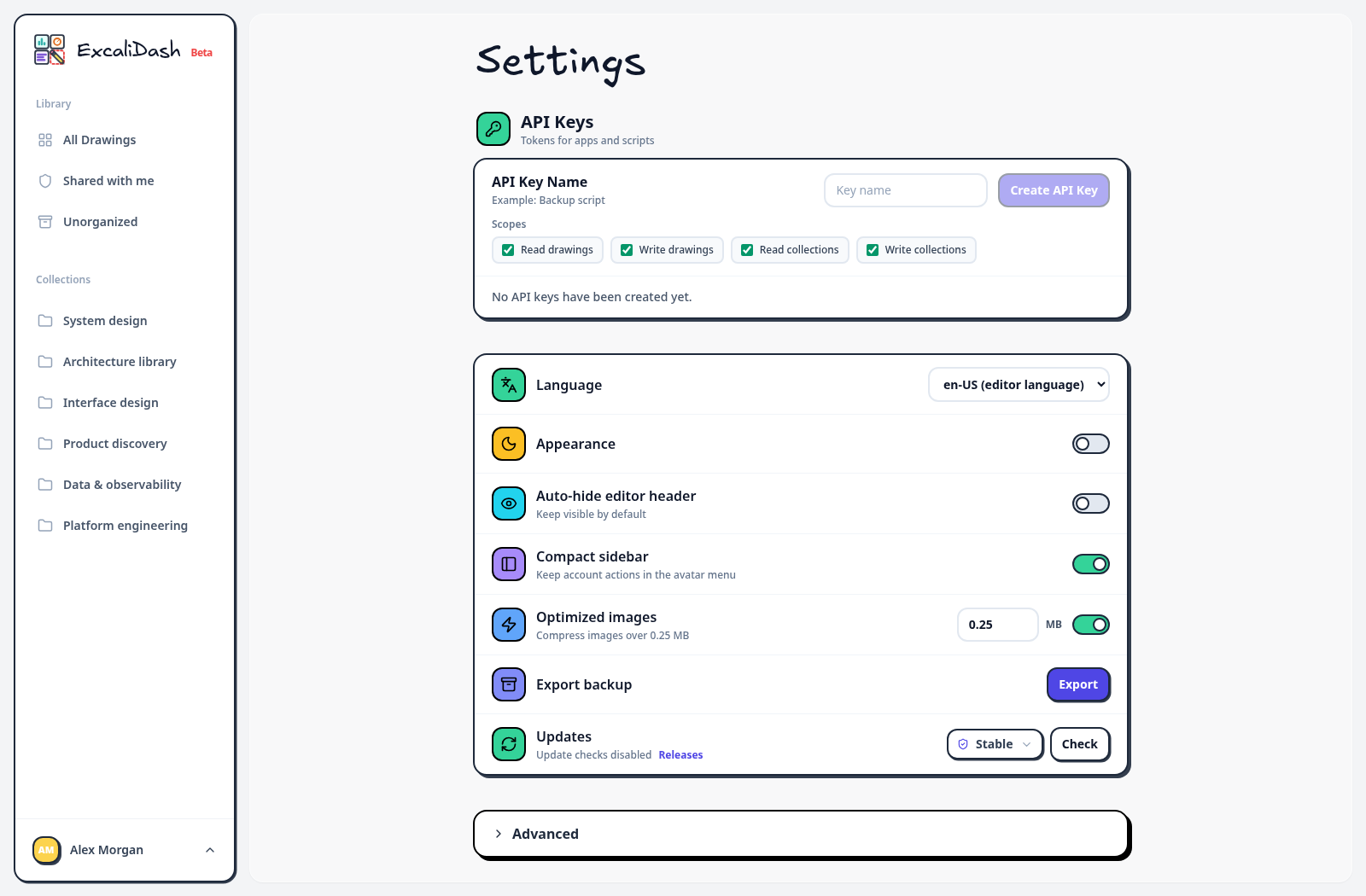 Export your library — Open Settings from the account menu. Select Export under Export backup to download a library backup.